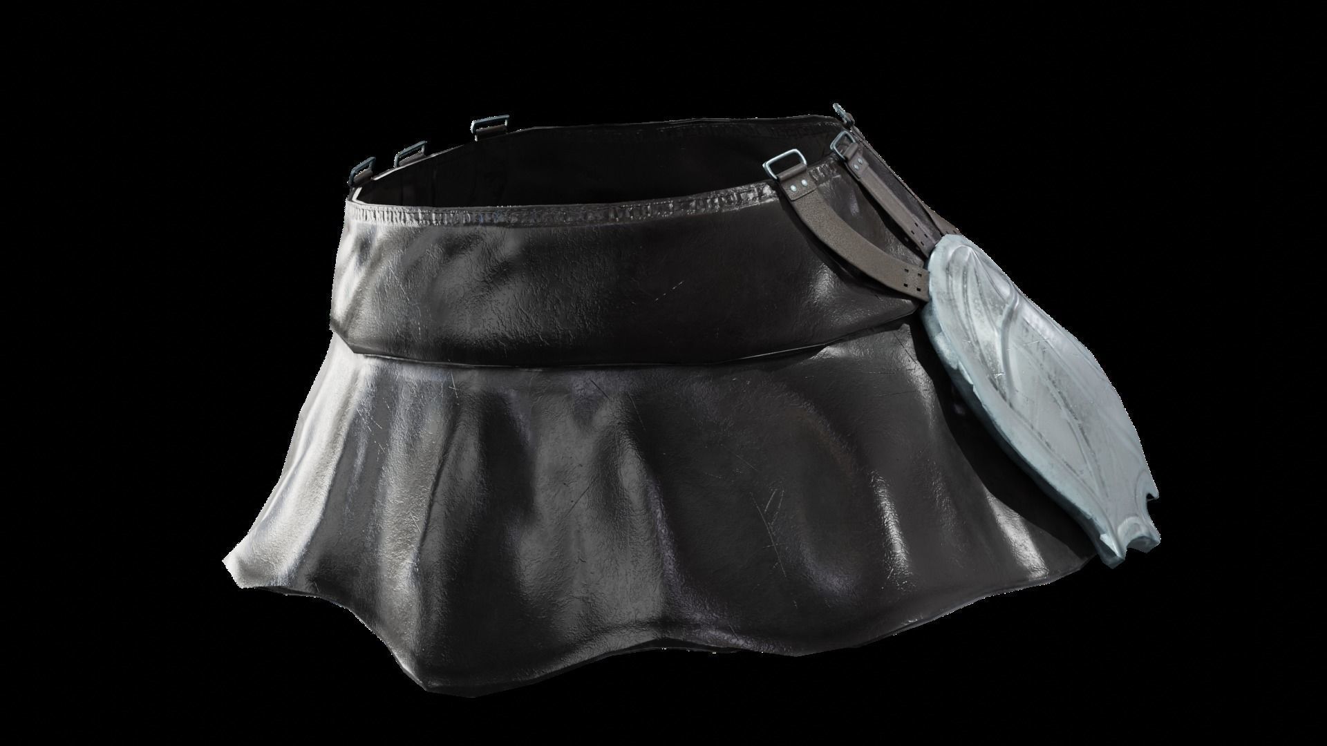 Skirt Leather Bot Light female asset Low-poly 3D model_4
