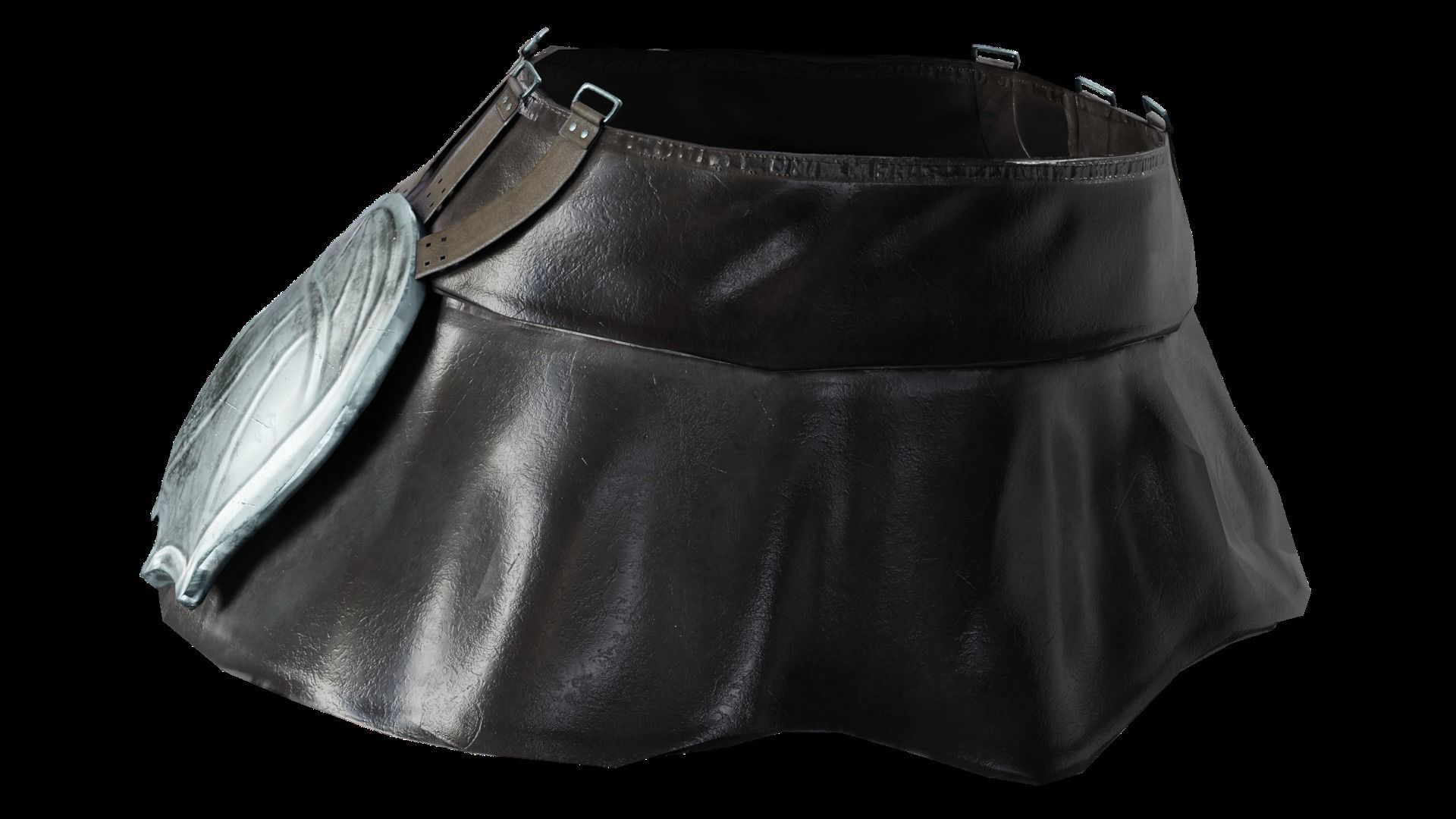 Skirt Leather Bot Light female asset Low-poly 3D model_3
