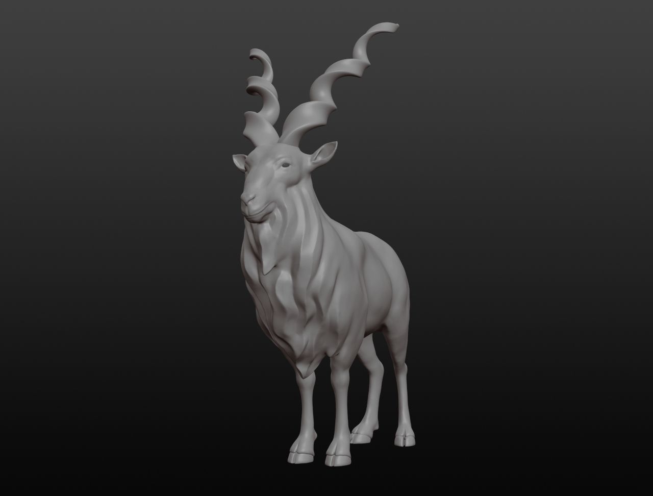 Markhor Base Mesh 3D model_7