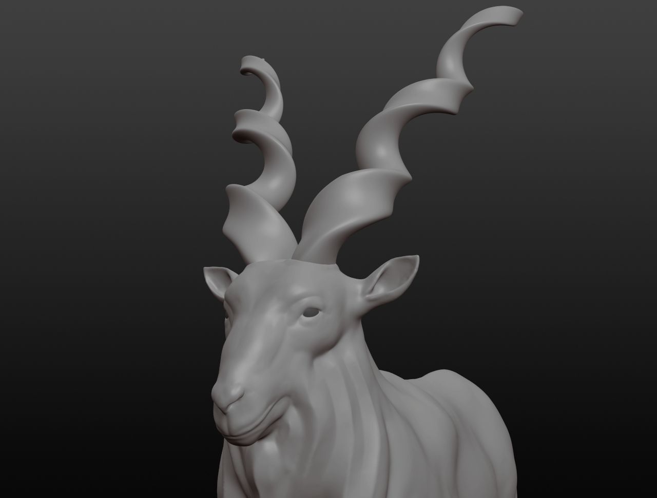 Markhor Base Mesh 3D model_4