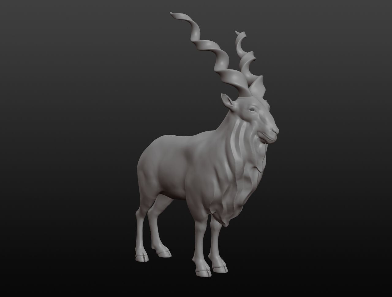 Markhor Base Mesh 3D model_5