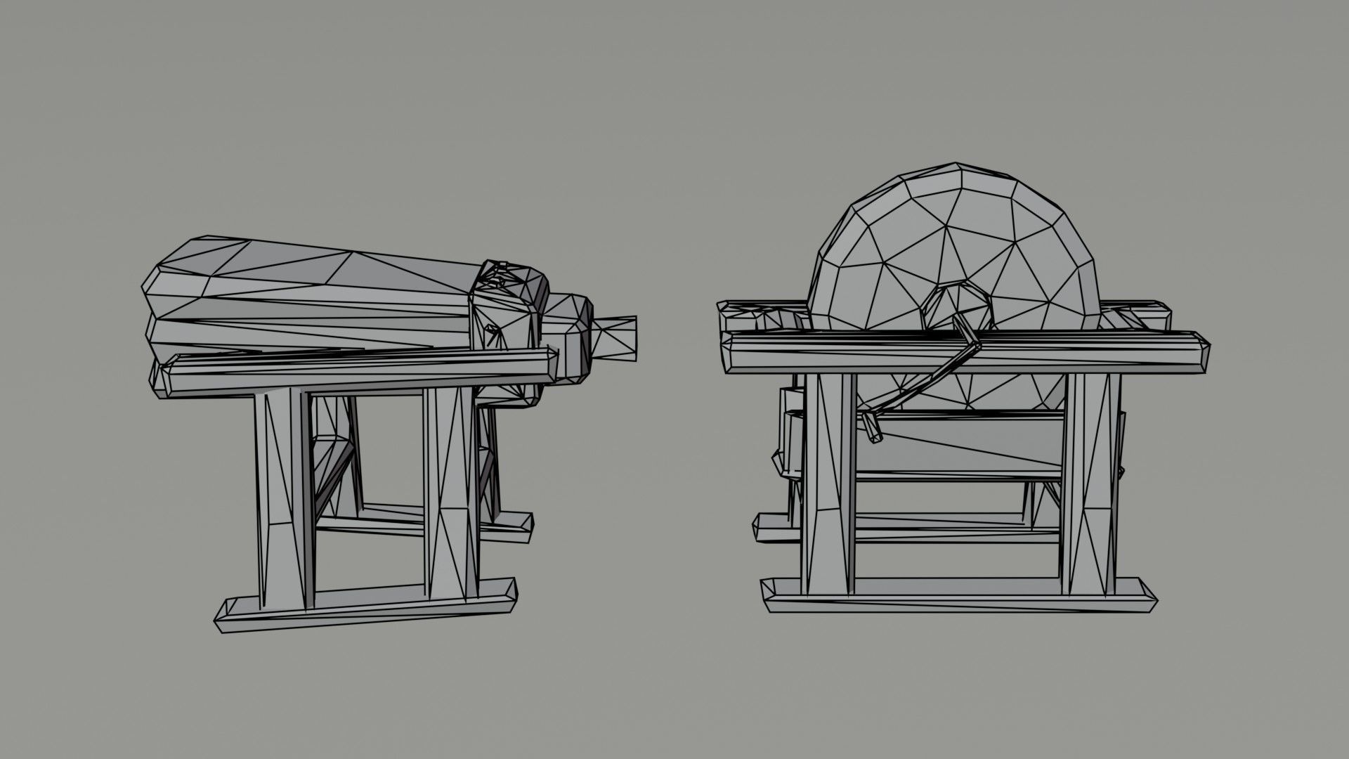Cartoon blacksmith tools Polygonal Style Low-poly 3D model_4