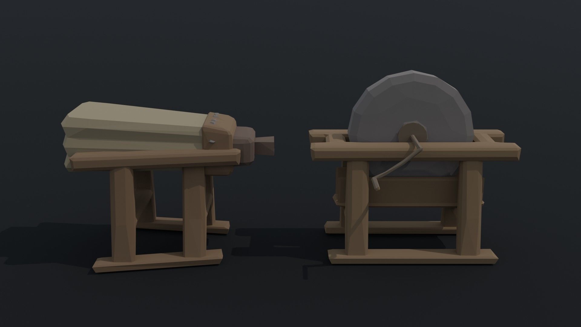 Cartoon blacksmith tools Polygonal Style Low-poly 3D model_2