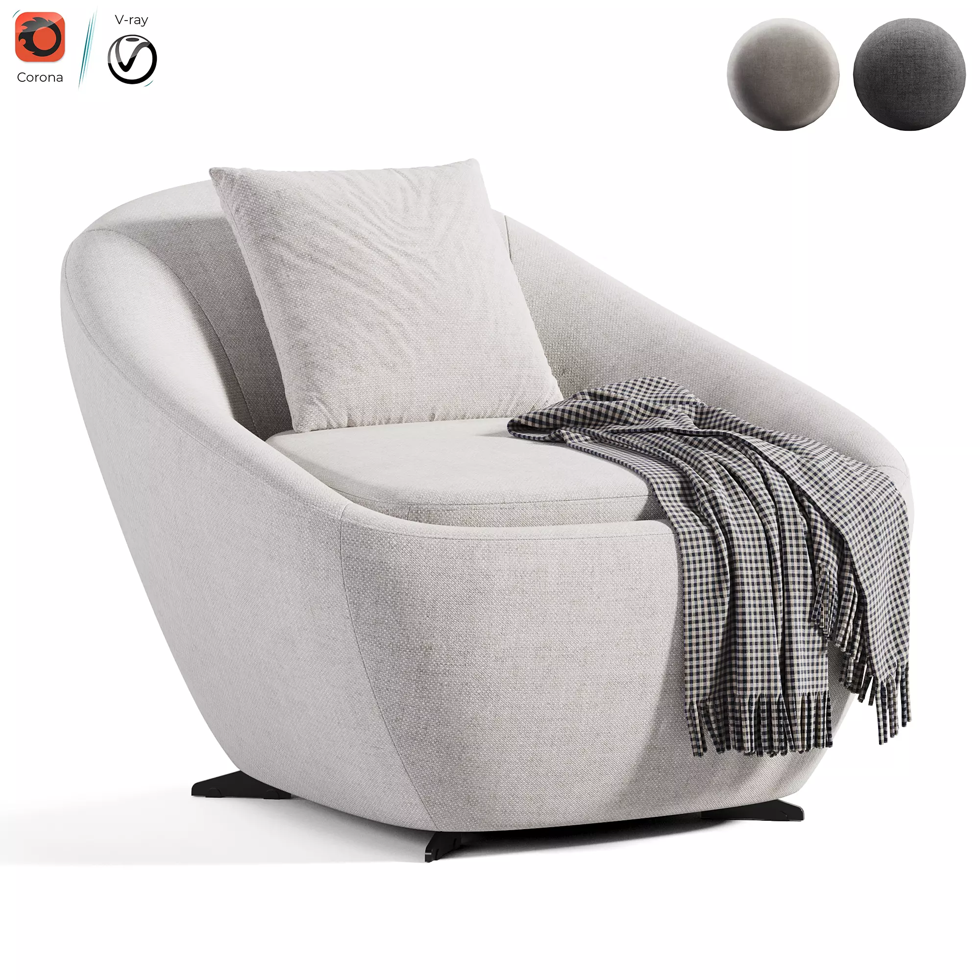 Tao Armchair Low-poly 3D model