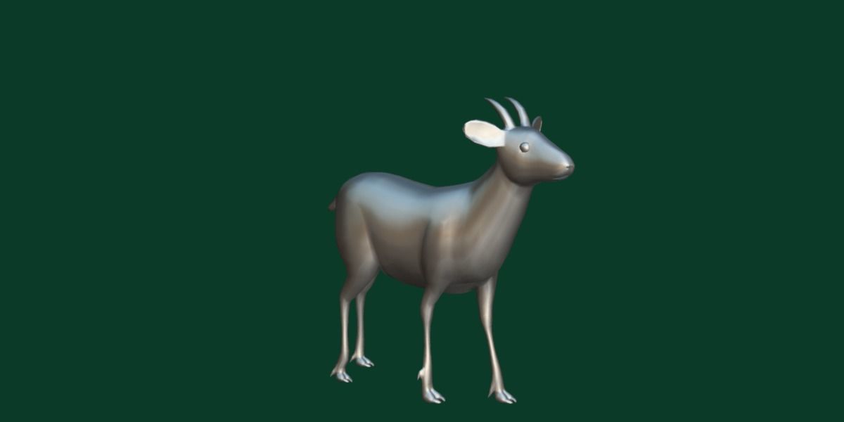 Duiker Brown Antelope Animal Low-poly 3D model_3