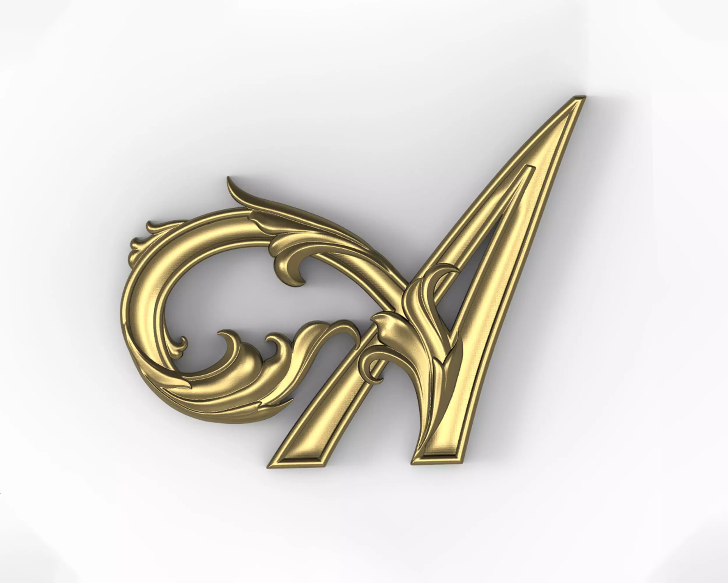 Letter A Floral  3D print model_0