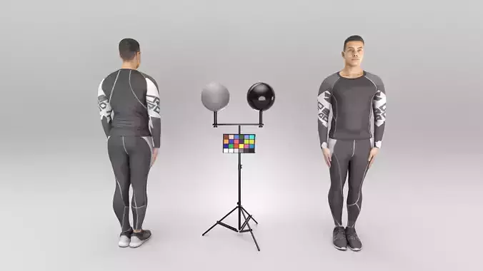 Man in crossfit uniform 412 Low-poly 3D model