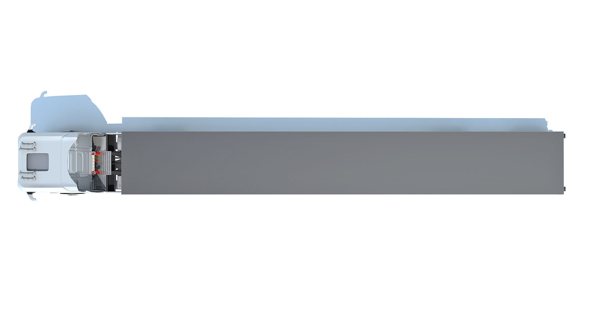 Truck with Flatbed Trailer 3D model_11