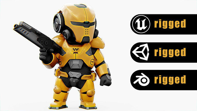 TOON TROOPER  ELIOT Rigged for Unreal Engine - Unity - MIXAMO  3D model