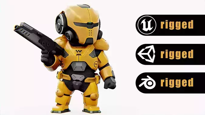 TOON TROOPER  ELIOT Rigged for Unreal Engine - Unity - MIXAMO 