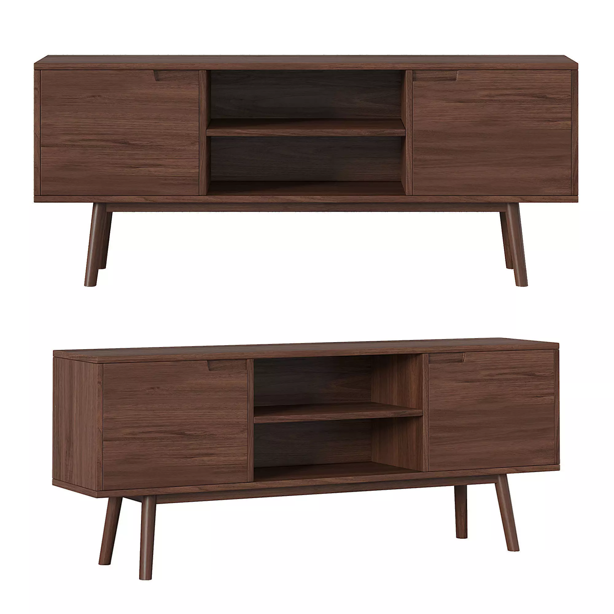 Adair Solid Wood TV Console 3D model