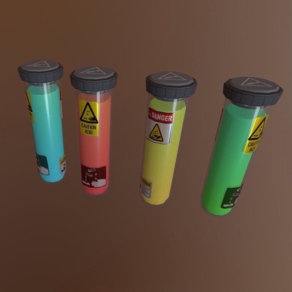 Cryo Acid Tubes - Game Ready Low-poly 3D model_1