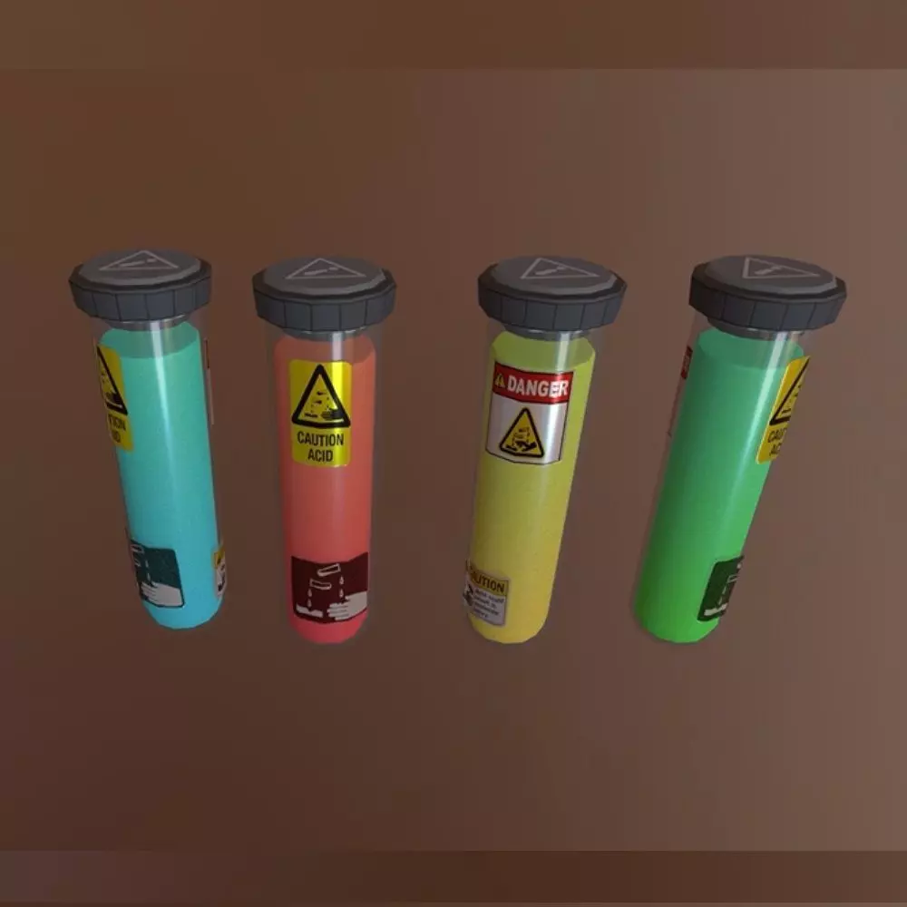 Cryo Acid Tubes - Game Ready Low-poly 3D model_0