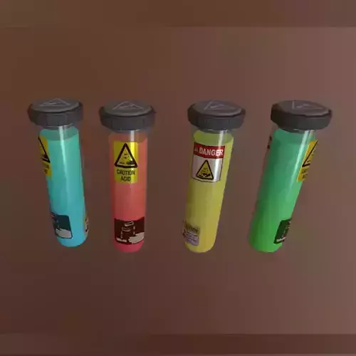 Cryo Acid Tubes - Game Ready Low-poly 3D model