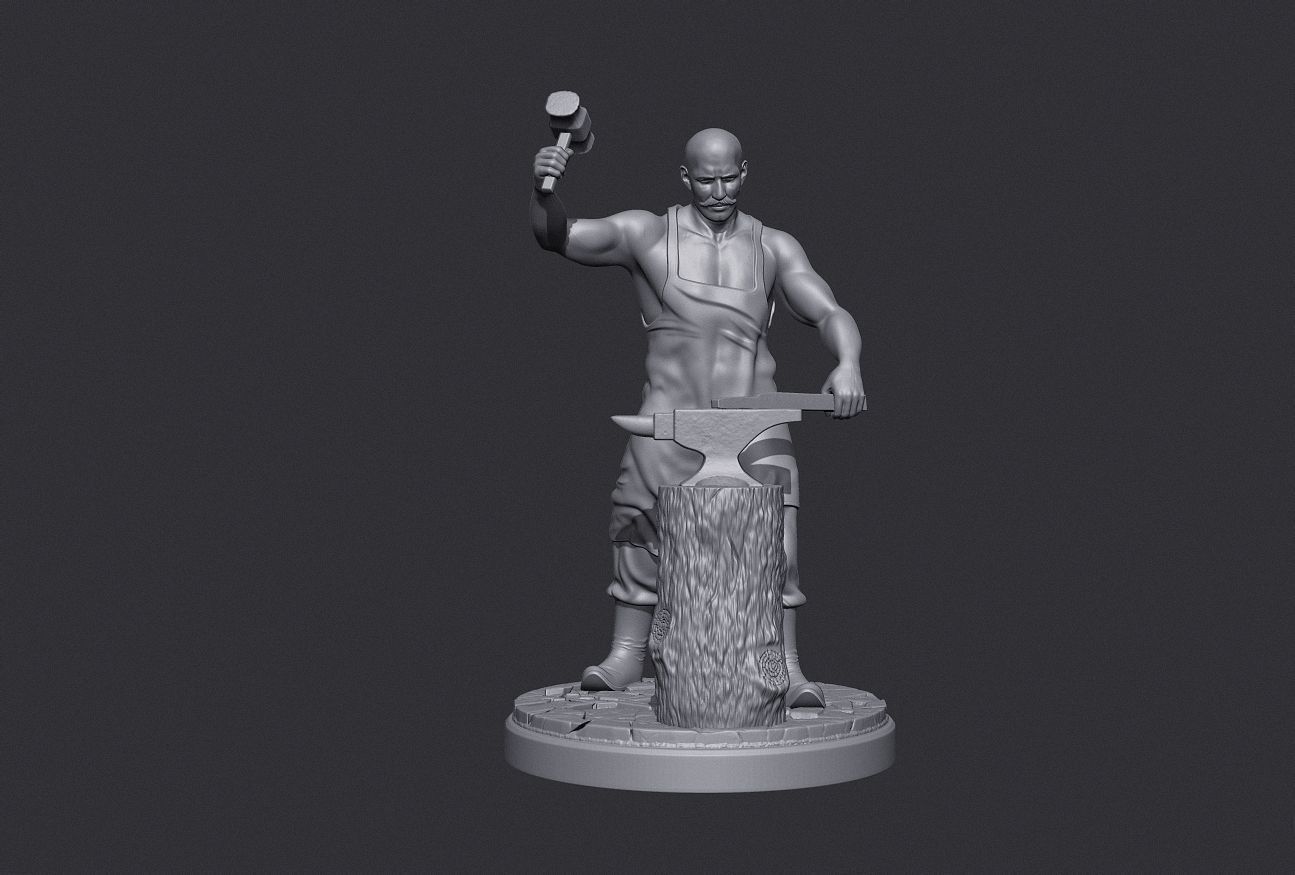 Medieval Blacksmith 3D print model_3