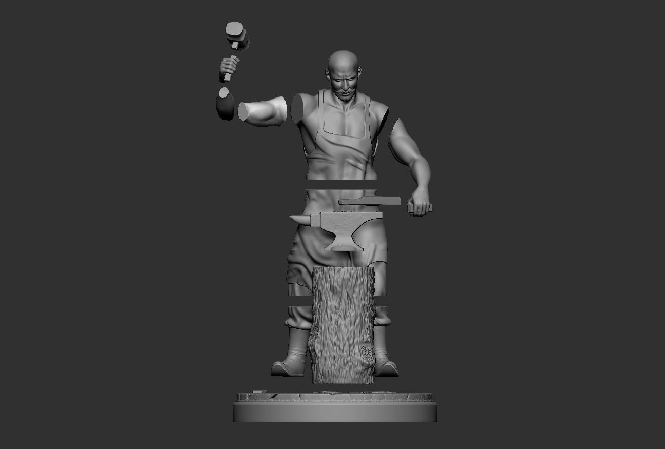 Medieval Blacksmith 3D print model_5