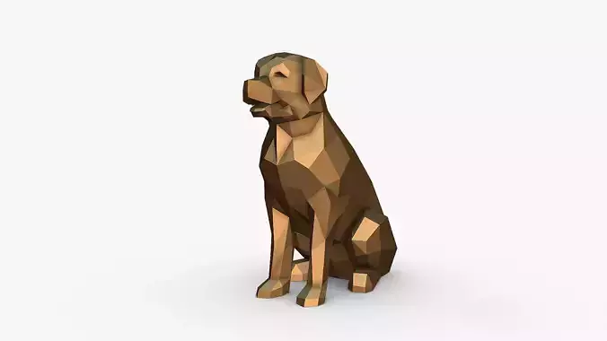 Golden Retriever low poly