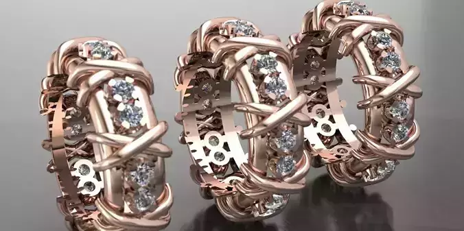 Tiffanys Style Gold X Ring 3D print model