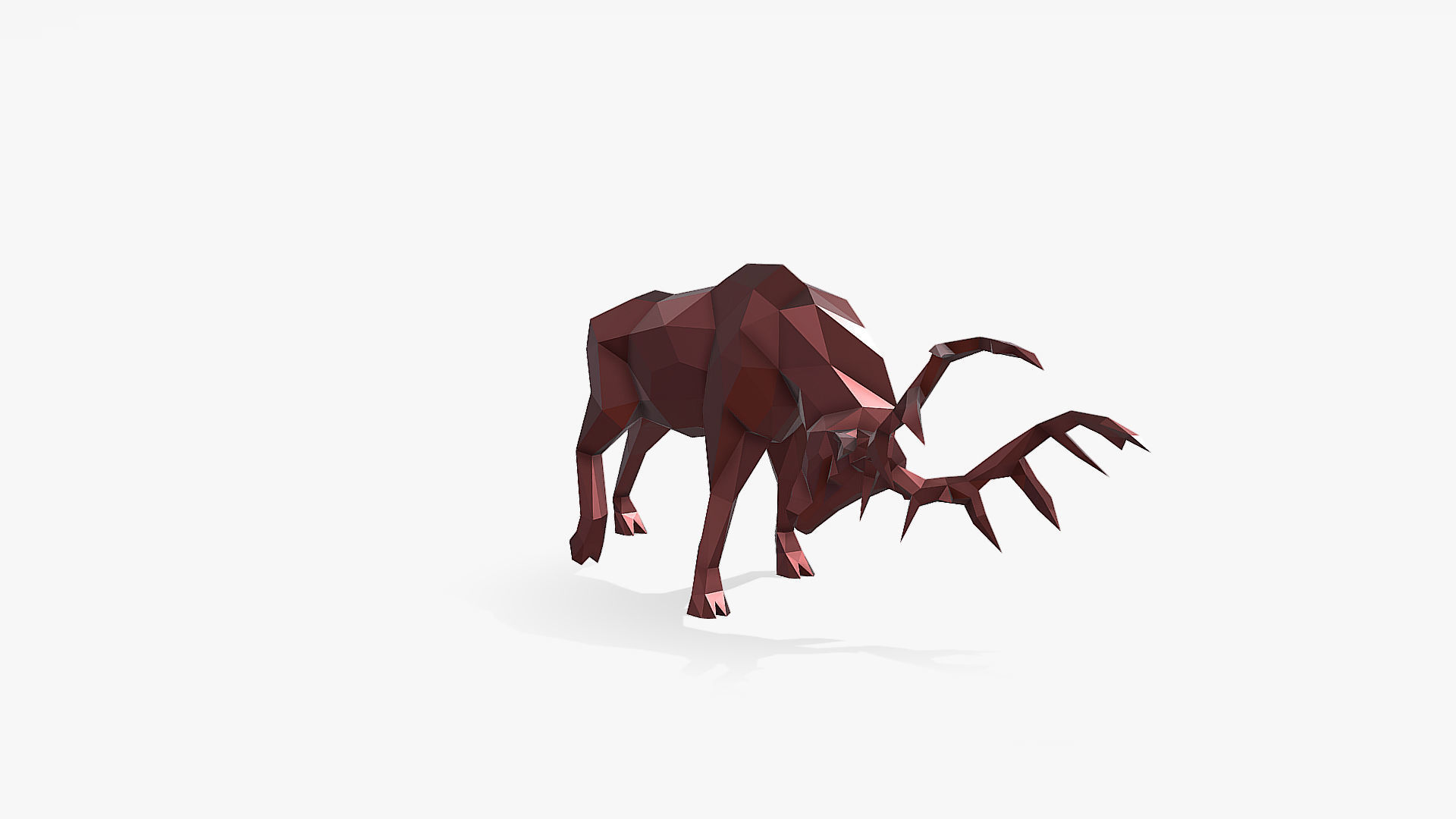deer fight 3D print model_8