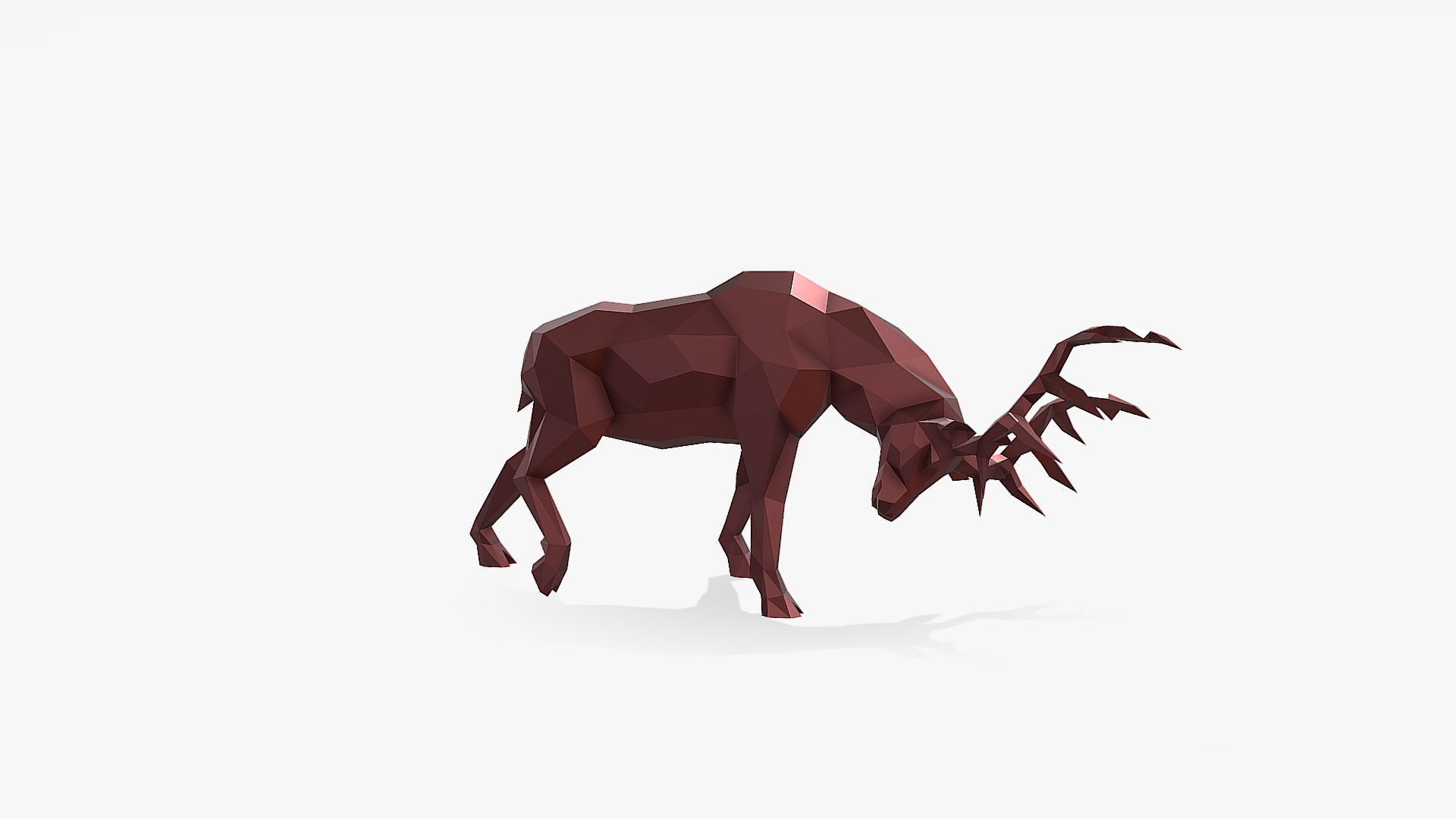 deer fight 3D print model_7