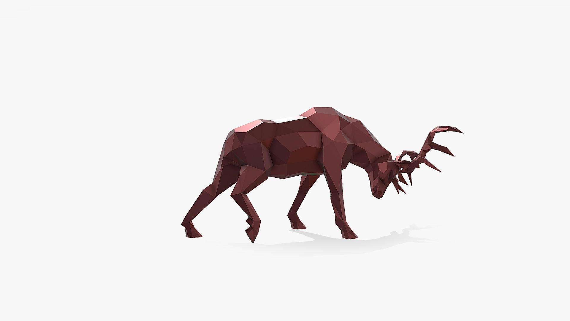 deer fight 3D print model_6