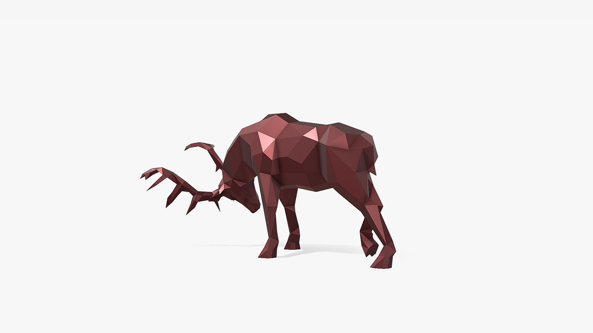 deer fight 3D print model_2