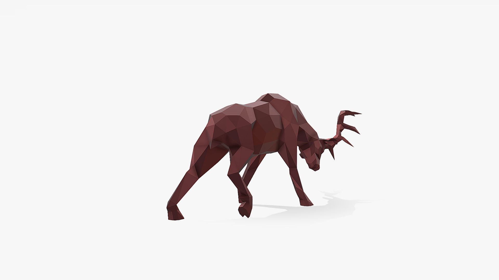 deer fight 3D print model_5