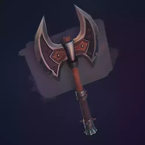 GameReady Stylized Battle Axe 3D model Low-poly 3D model