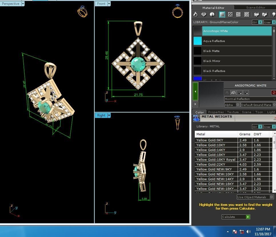 Diamond Pendant 3D print model_12