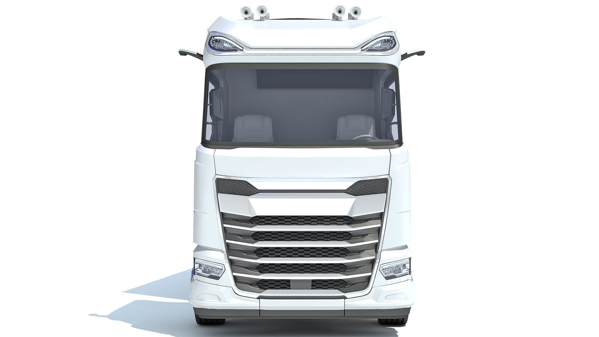 Truck with Reefer Refrigerator Trailer 3D model_10