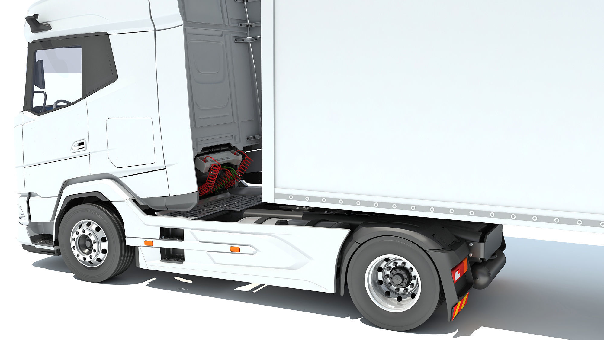 Truck with Reefer Refrigerator Trailer 3D model_13