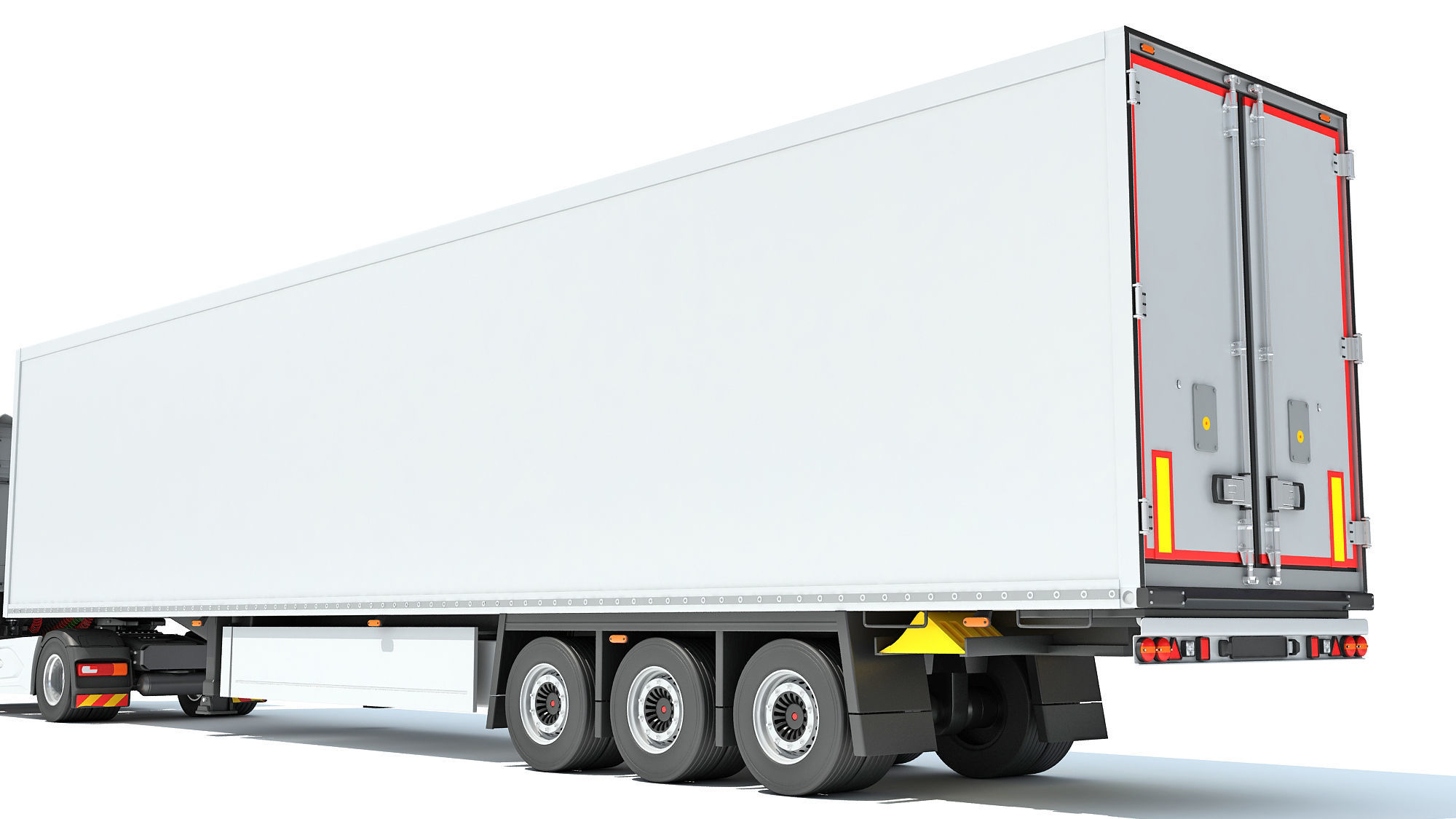 Truck with Reefer Refrigerator Trailer 3D model_15