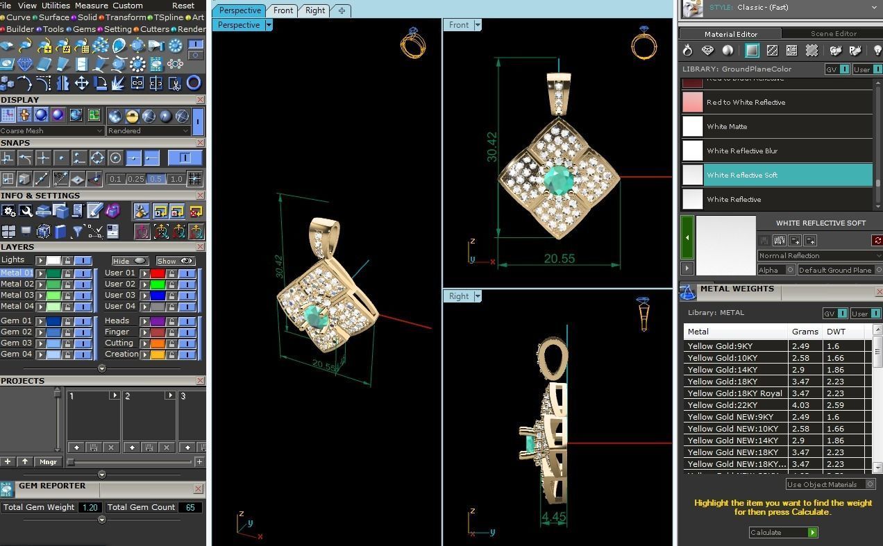 Diamond Pendant 3D print model_1