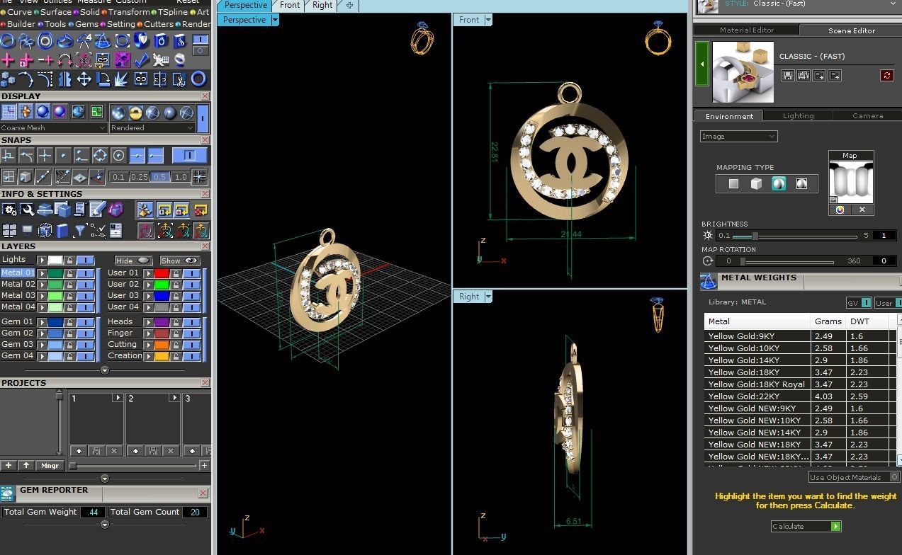 Diamond Pendant 3D print model_13