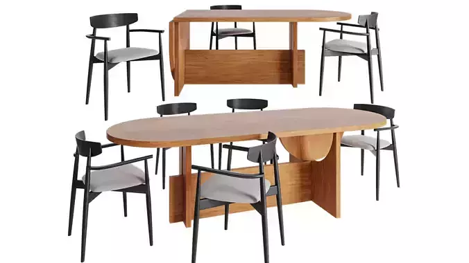 Tecta Lot conference table and Miniforms Claretta chair