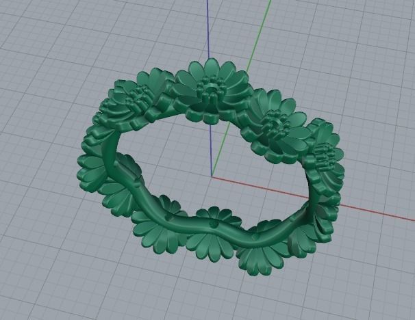 Ring of flowers Model 4730 3D print model_2