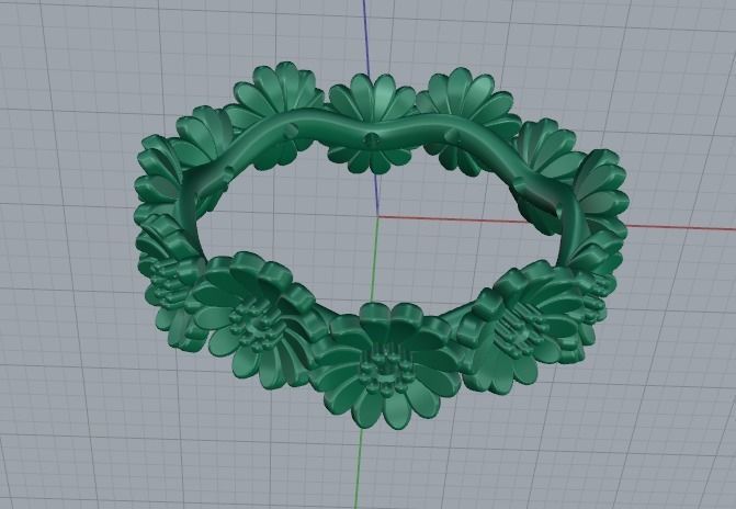 Ring of flowers Model 4730 3D print model_4