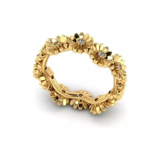 Ring of flowers Model 4730 3D print model_0