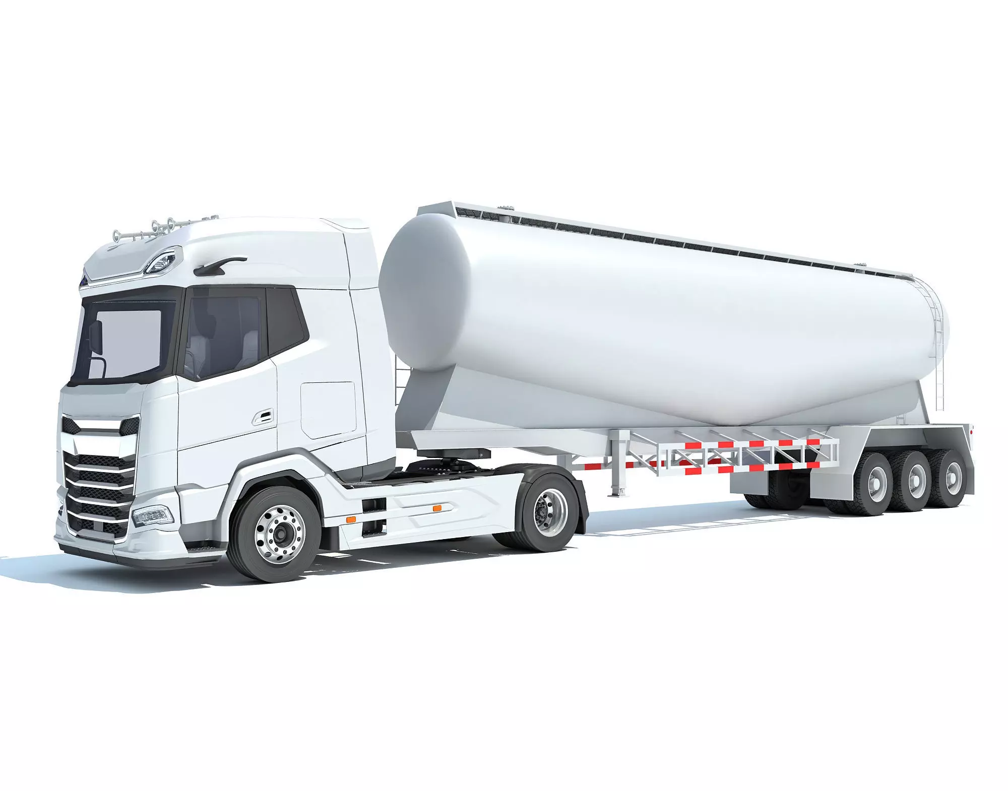 Truck with Tank Trailer 3D model_0