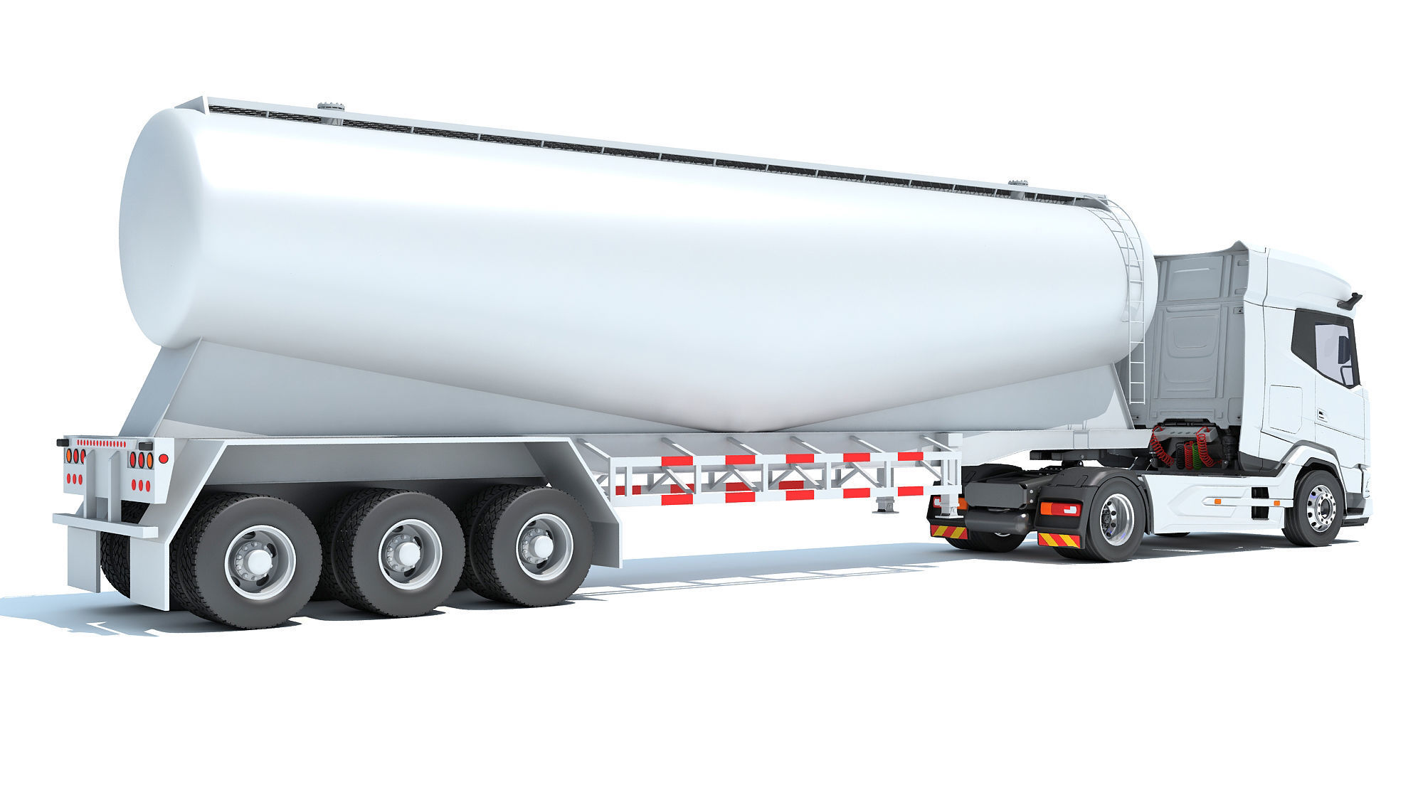 Truck with Tank Trailer 3D model_4
