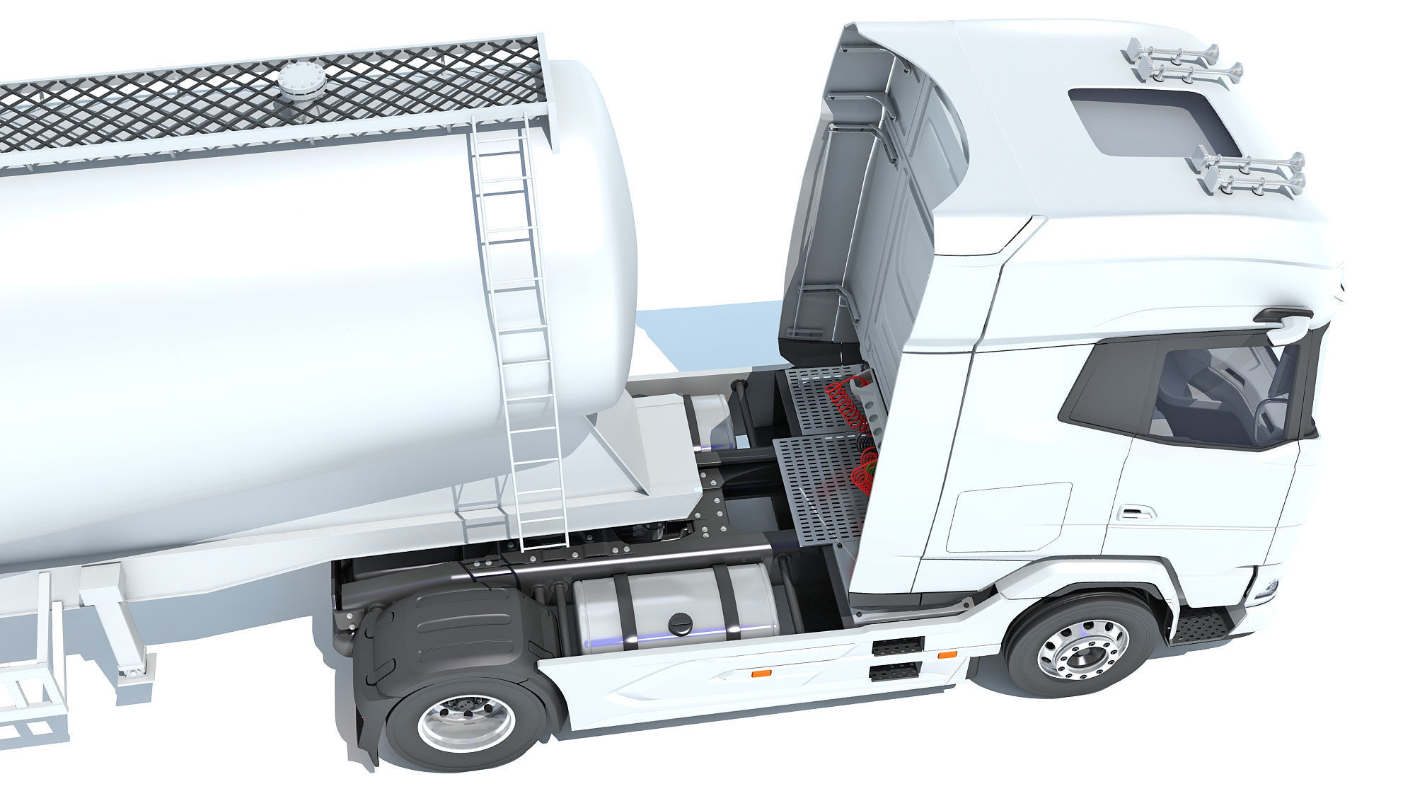 Truck with Tank Trailer 3D model_15