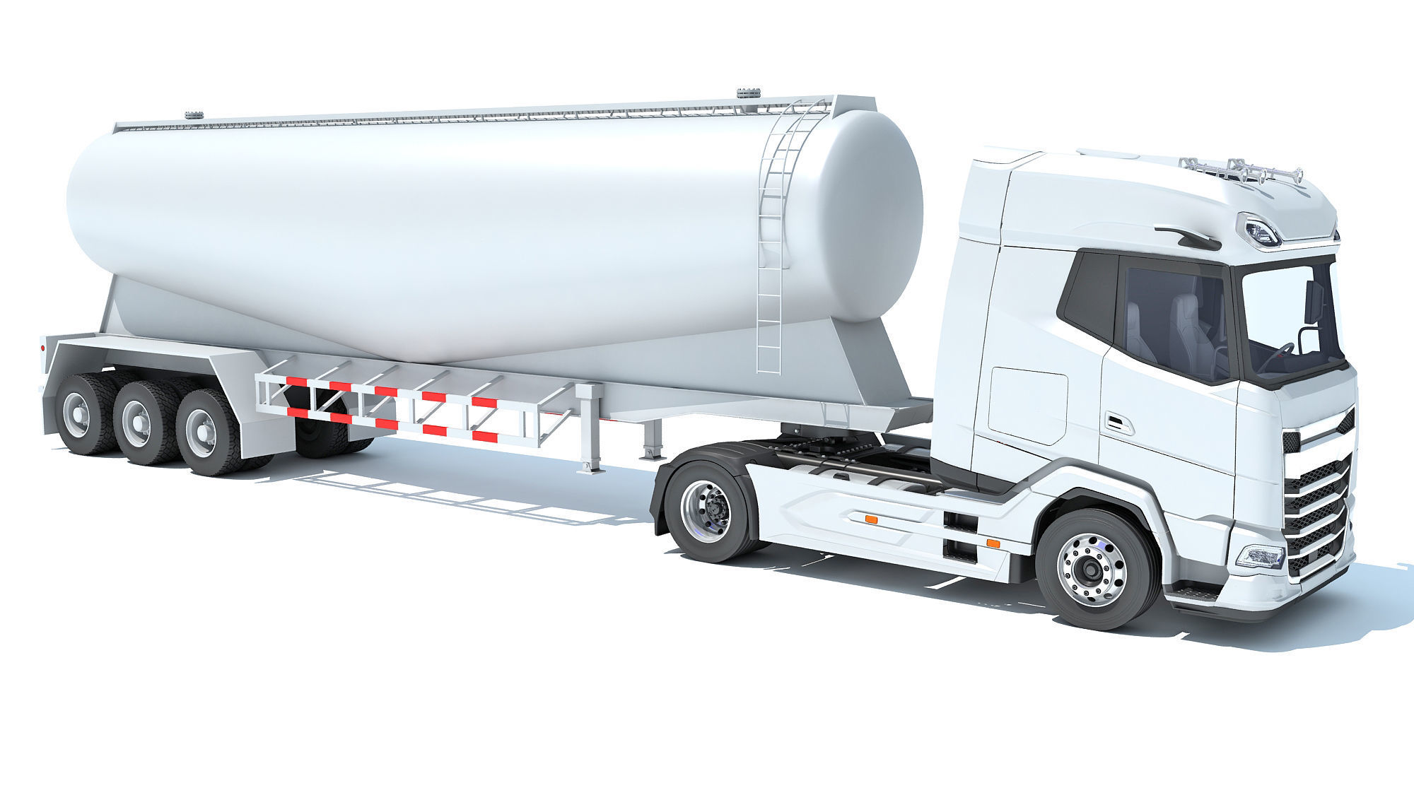 Truck with Tank Trailer 3D model_7