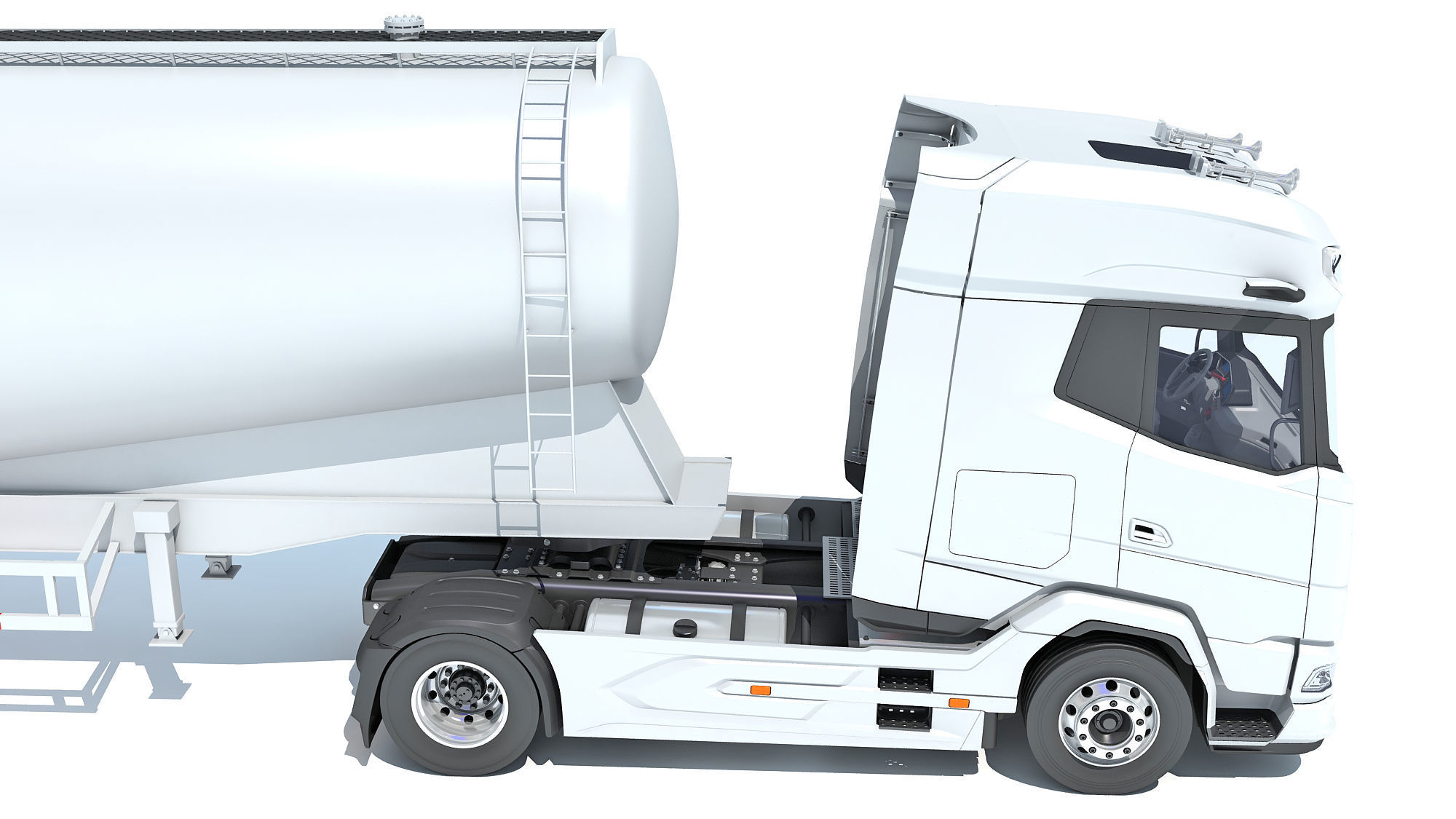 Truck with Tank Trailer 3D model_13