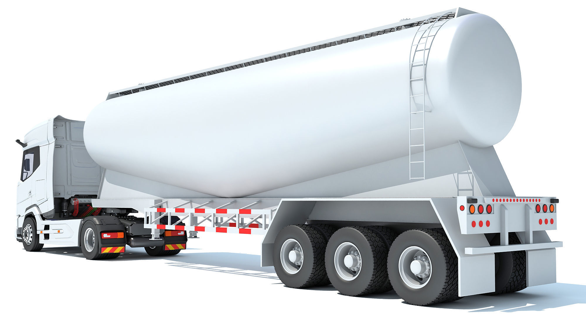 Truck with Tank Trailer 3D model_3
