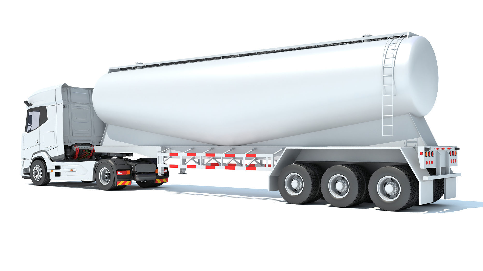 Truck with Tank Trailer 3D model_2