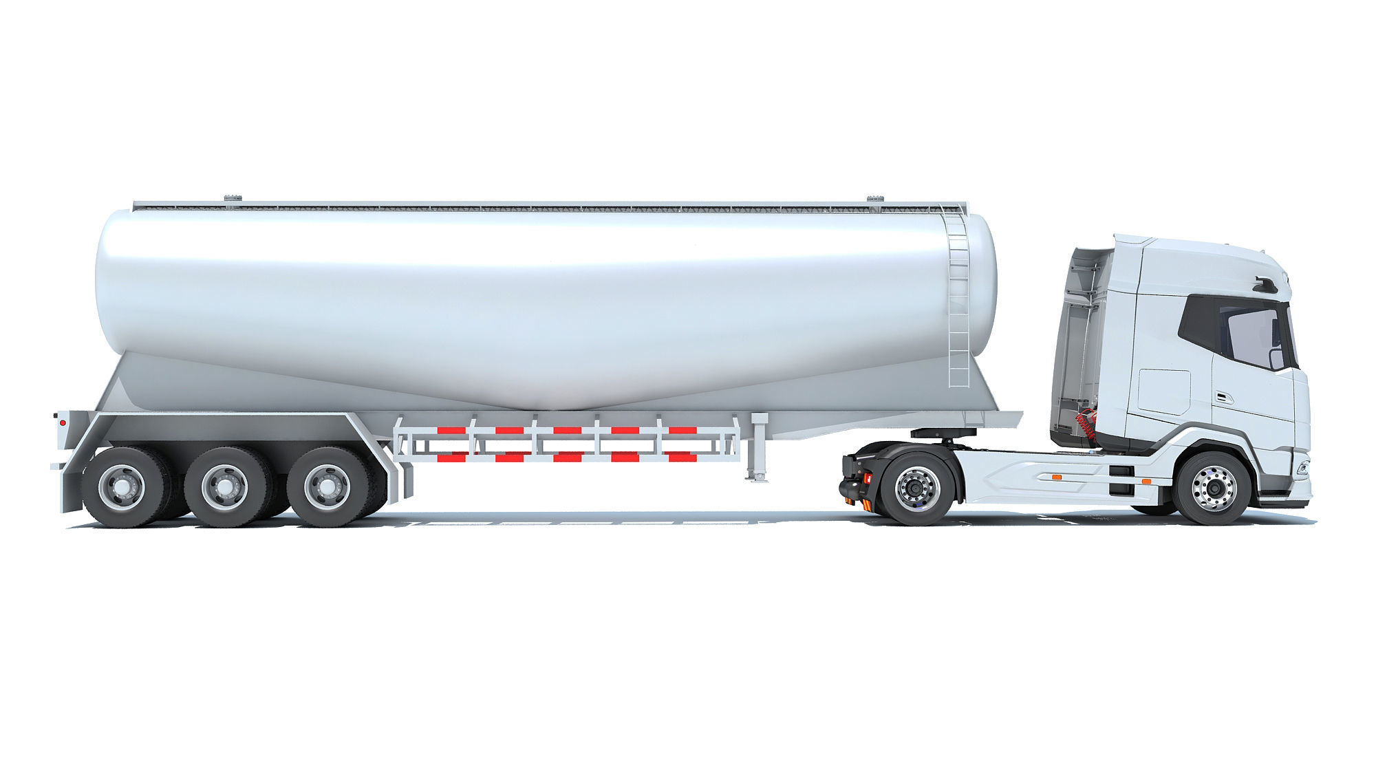Truck with Tank Trailer 3D model_5