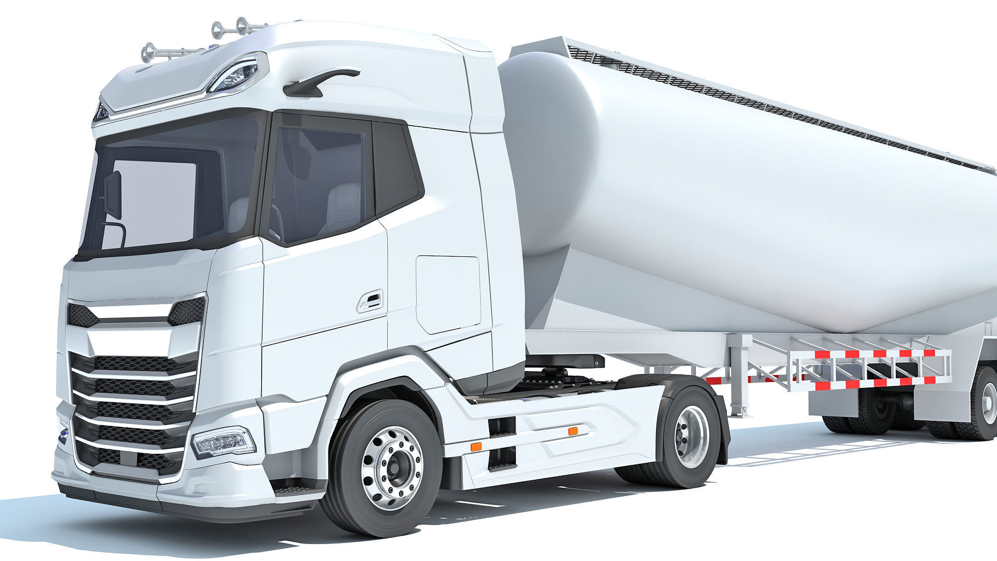 Truck with Tank Trailer 3D model_11