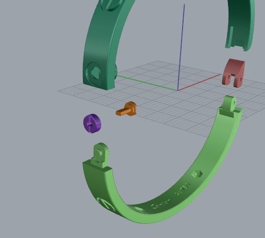 Bracelet bolt size 15 Model 4695 3D print model_4