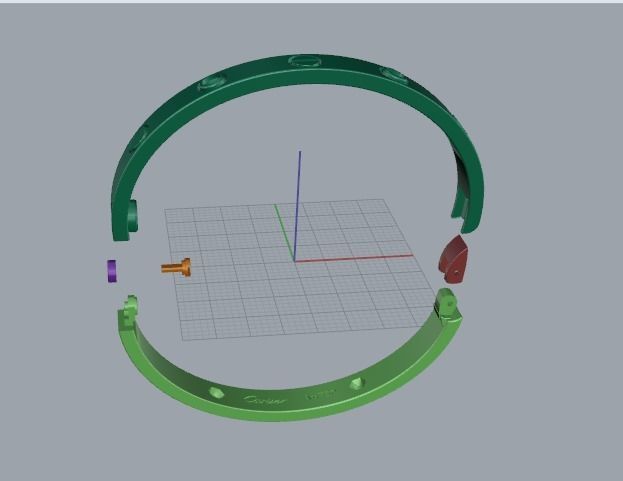 Bracelet bolt size 15 Model 4695 3D print model_2