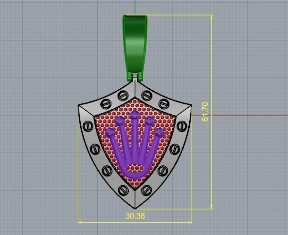 Crown pendant Model 4687 3D print model_5